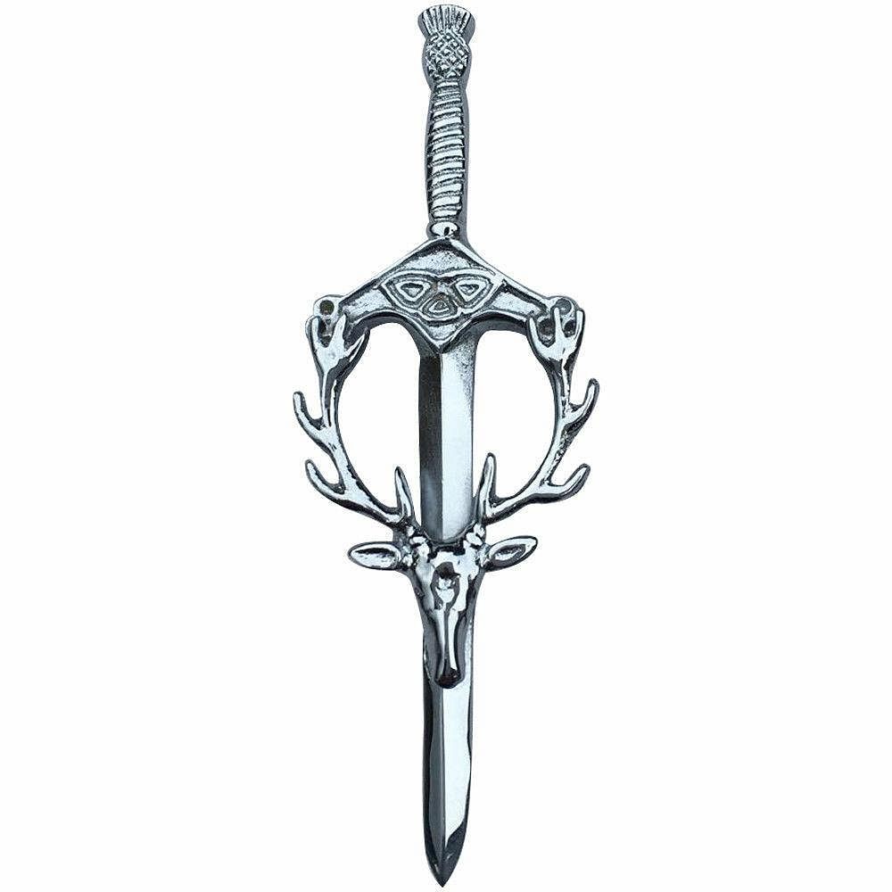 Scottish Thistle Kilt Pins Various Design Chrome Finish 4" Kilts Pin Celtic Knot - #Kilts Boutique#
