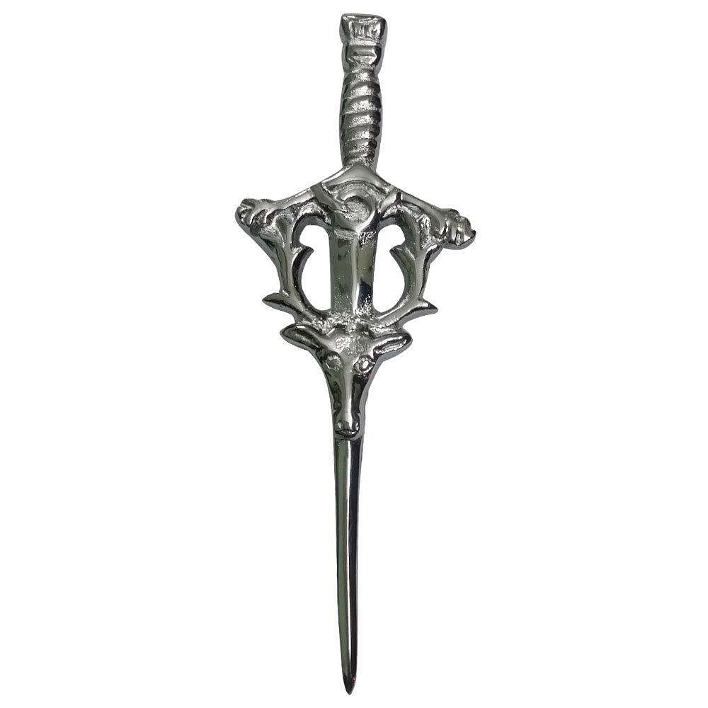 Scottish Thistle Kilt Pin with Chrome Finish - Kilt Pins