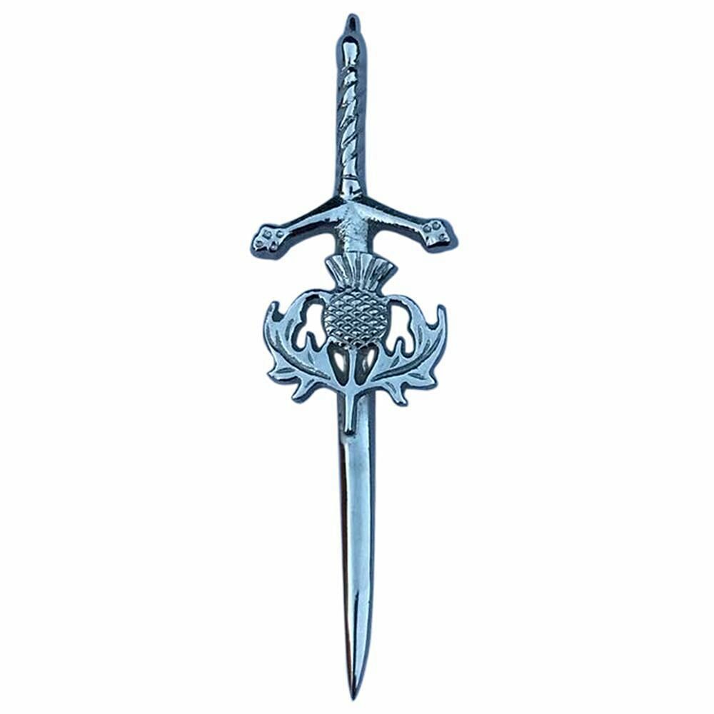 Scottish Thistle Kilt Pins Various Design Chrome Finish 4" Kilts Pin Celtic Knot - #Kilts Boutique#