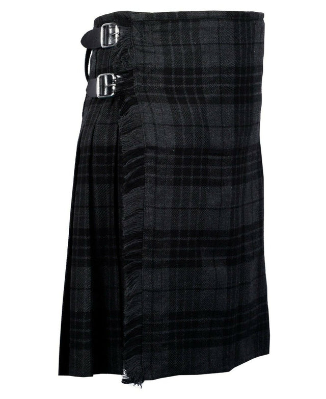 Scottish Traditional Highland 8 Yard Grey Watch Tartan Kilt Tartan Handmade 16oz Traditional - #Kilts Boutique#
