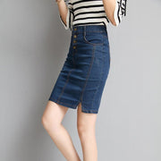 Skirt Denim Bodycon With Stretchy Midi Skirt Jeans High Waist Pencil Skirts Women - #Kilts Boutique#