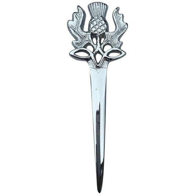Thistle Crown Highland Scottish Men Kilt Pin Chrome Finish Kilt Pin - #Kilts Boutique#