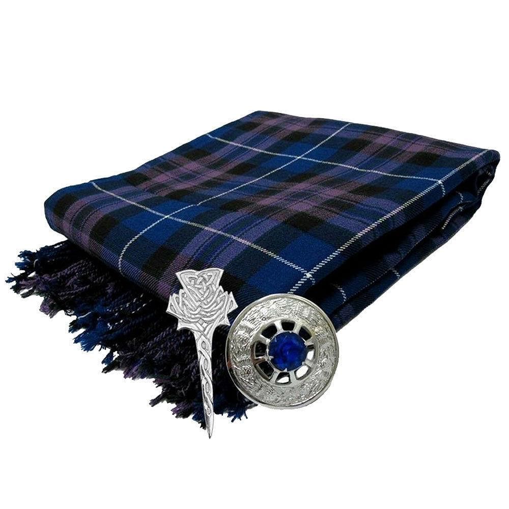Traditional Scottish Highland Acrylic Wool Tartan Fly Plaids 48" with Brooch & Pin - #Kilts Boutique#