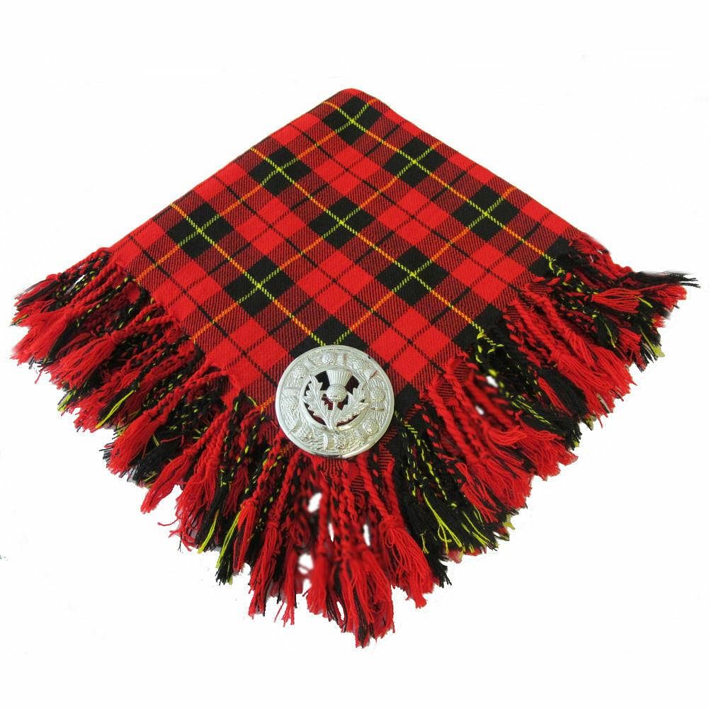 Traditional Scottish Highland Acrylic Wool Tartan Fly Plaids with Thistle Brooch - #Kilts Boutique#