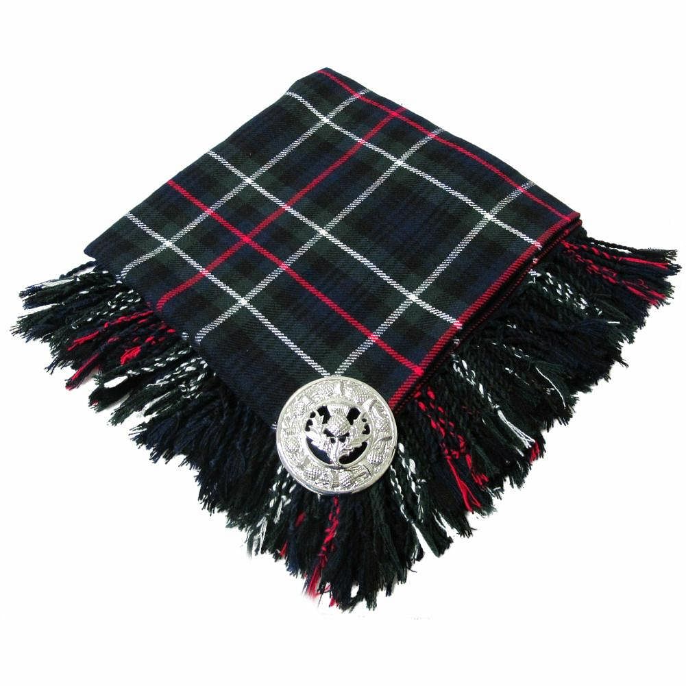 Traditional Scottish Highland Acrylic Wool Tartan Fly Plaids with Thistle Brooch - #Kilts Boutique#
