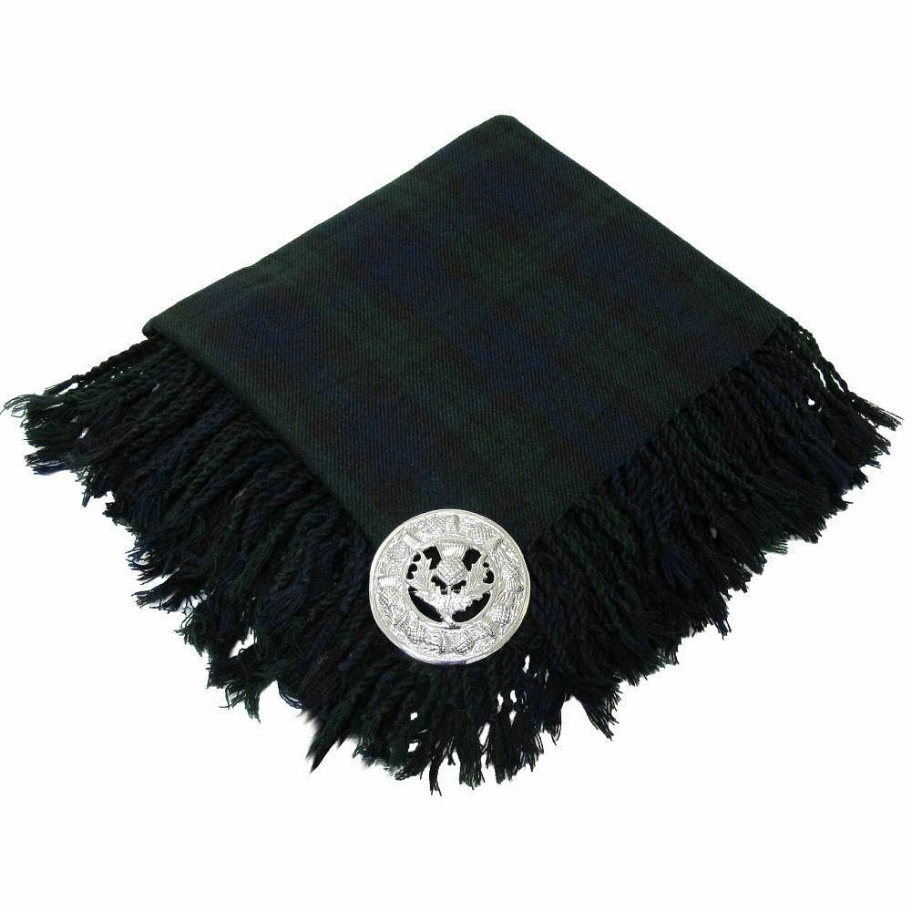 Traditional Scottish Highland Acrylic Wool Tartan Fly Plaids with Thistle Brooch - #Kilts Boutique#