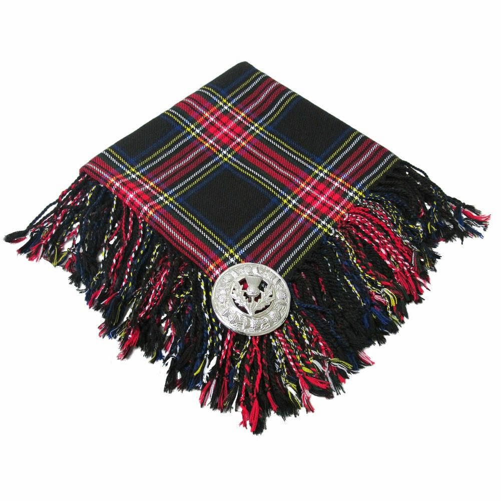 Traditional Scottish Highland Acrylic Wool Tartan Fly Plaids with Thistle Brooch - #Kilts Boutique#