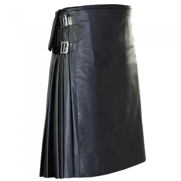 Unisex Gothic leather kilt Scottish kilt with pockets - #Kilts Boutique#