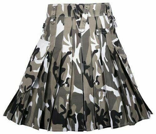 Urban Camo Cotton Utility Kilt with Cargo Pockets - #Kilts Boutique#