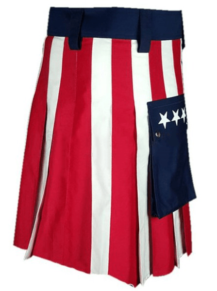 Men American Utility Flag Kilt  USA Flag Hybrid Utility Kilt