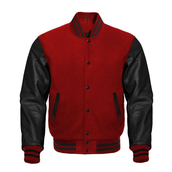 Sale Wool Men's Varsity Baseball Jacket Real / Synthetic Leather Sleeves Wool Letterman Boys Jacket
