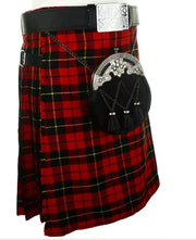 Wallace Tartan Traditional Scottish Men's Kilt Outfit , Buckle, Belt, Antique Thistle Sporran Set - #Kilts Boutique#