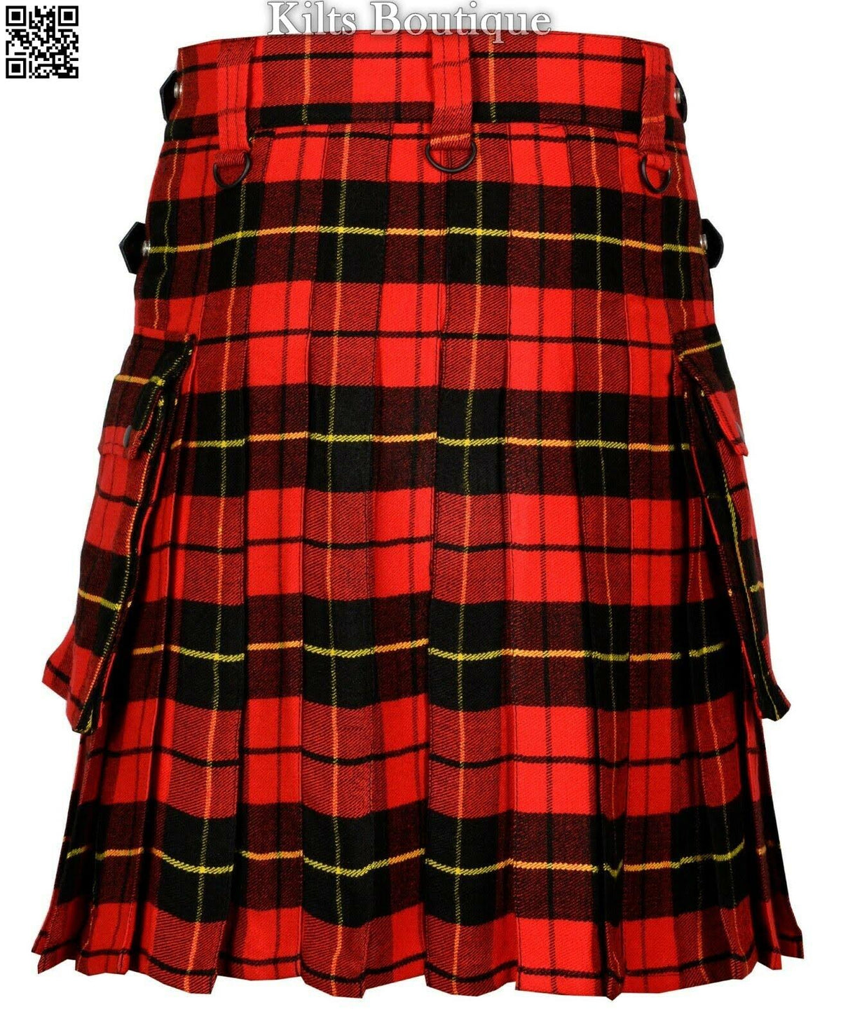Handmade Scottish Mens Tartan Kilt Leather Strap Utility Kilt For Men