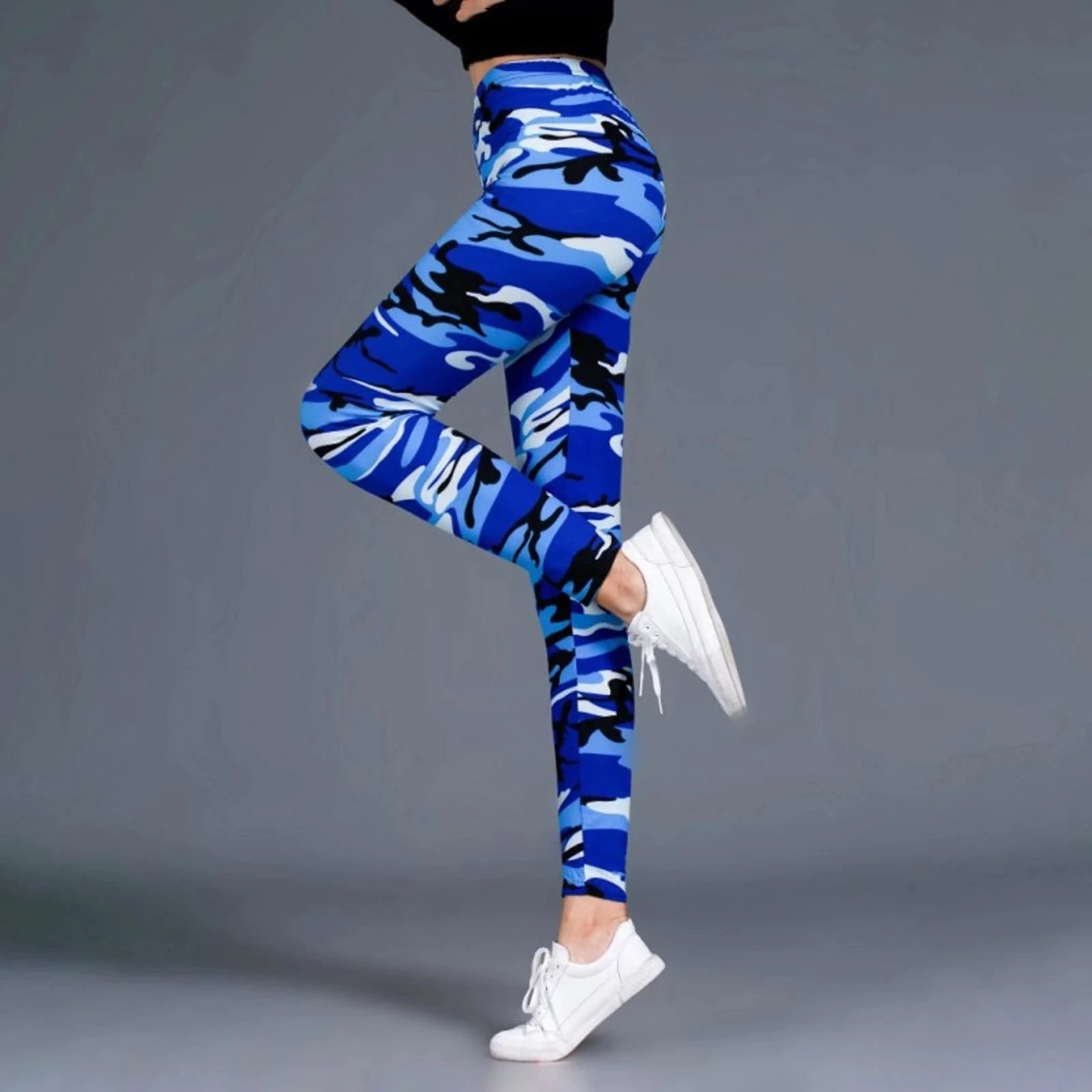 Women Camouflage Printed Ninth Pants High Waist Elastic Slim Legging Female Girls Gym Fitness Jogging Sports - #Kilts Boutique#