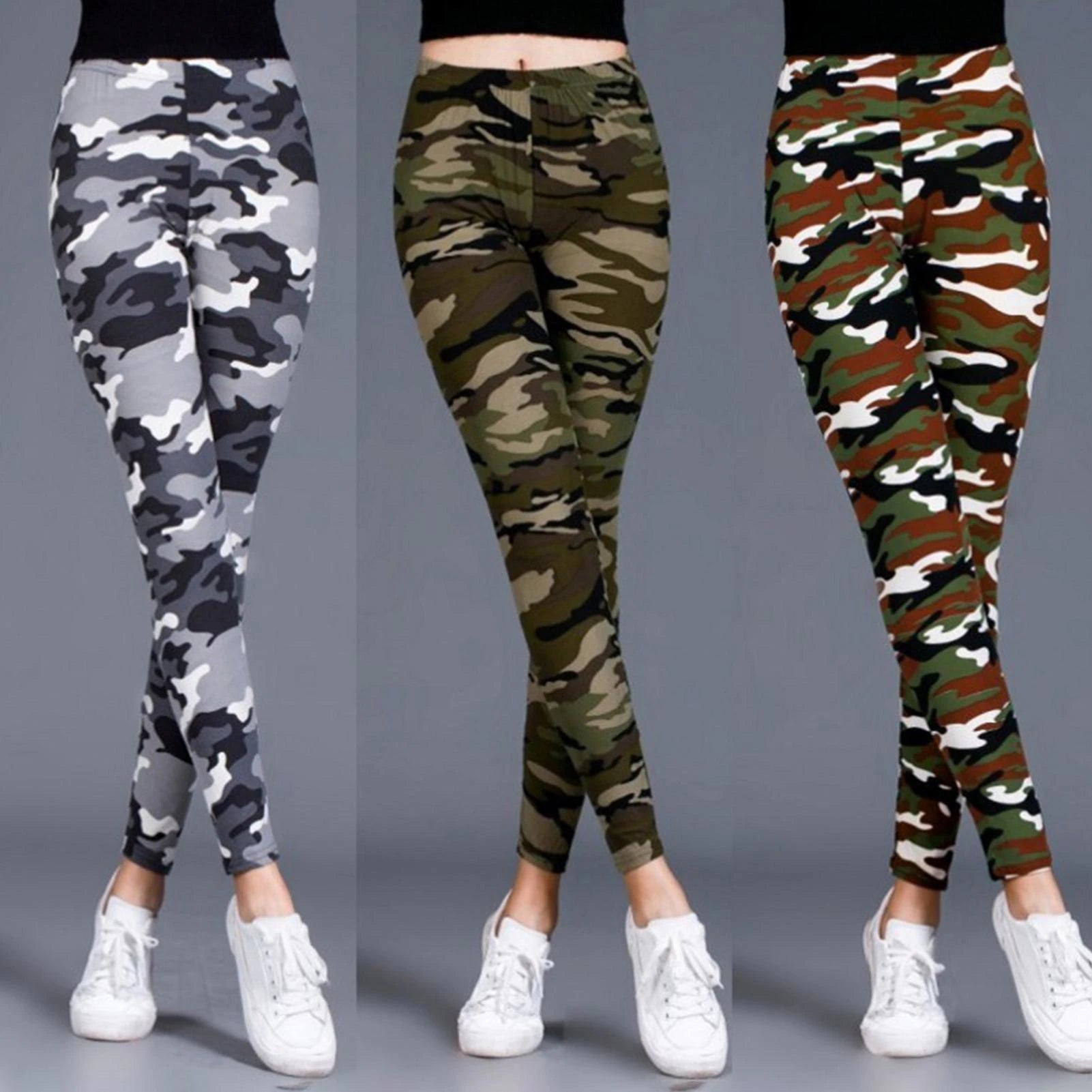 Women Camouflage Printed Ninth Pants High Waist Elastic Slim Legging Female Girls Gym Fitness Jogging Sports - #Kilts Boutique#